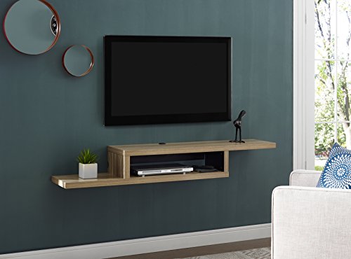 Martin Furniture Asymmetrical Wall Mounted A/V Console, 60inch, Burba Bank - color: Burba Bank, size: 60"