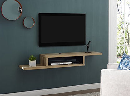 Martin Furniture Asymmetrical Wall Mounted A/V Console, 60inch, Burba Bank - color: Burba Bank, size: 60"