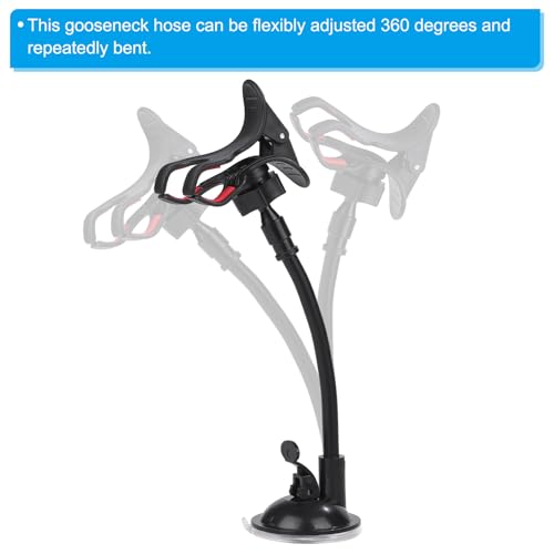 PATIKIL 12" Gooseneck, 1/4"-20 Female to Male Thread Metal Universal Hose Flexible Arm Gooseneck Tube Extension Holder with Reducing Screws for Action Camera, Phone, Microphone, Black - size: 30cm