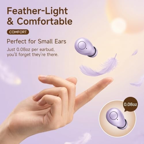 Smallest Invisible Earbuds Wireless Bluetooth, Low Profile Micro Tiny Discreet Hidden Earbuds for Work,Mini Small Headphones, Invisible Sleep Wireless Earphone for Small Earbuds