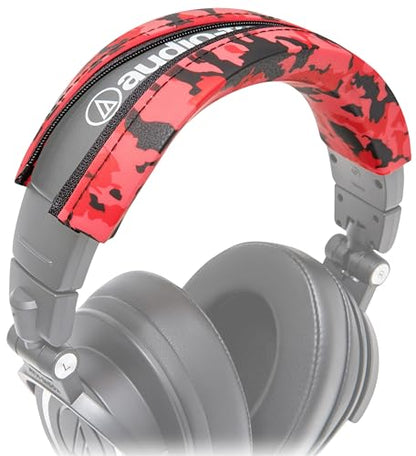 WC BandZ ATH - Upgraded Headband Cover for Audio Technica ATH M50X / M50XBT / M50 / M40X / M40 / M40FS / M30X / M30 / M20X / MSR7 by Wicked Cushions | Red Camo - color: Red Camo