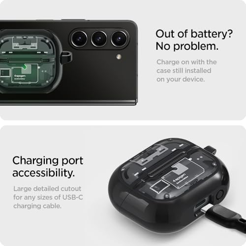 Spigen Ultra Hybrid Designed for Galaxy Buds3, Buds3 Pro & 3 FE (2025/2024) | TPU & PC Dual Layer Protection, DDP Printing, Included Carabiner - Zero One - size: Buds3 Pro / Buds 3