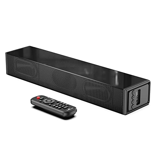LARKSOUND Small Sound Bar for TV, PC and Gaming, 16 Inch Mini Soundbar | 60W compact TV soundbar with 4 EQ modes, Night Mode, HDMI ARC, Optical, AUX, USB & Bluetooth 5.0 - size: 16 inch