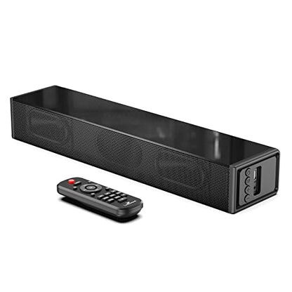 LARKSOUND Small Sound Bar for TV, PC and Gaming, 16 Inch Mini Soundbar | 60W compact TV soundbar with 4 EQ modes, Night Mode, HDMI ARC, Optical, AUX, USB & Bluetooth 5.0 - size: 16 inch