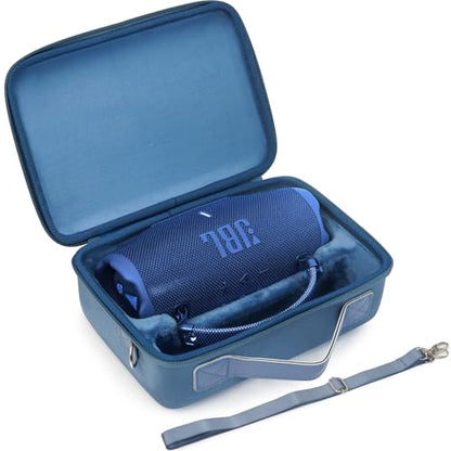 Hard Case for JBL Charge 6/5/4 Bluetooth Speaker – Waterproof Travel Case with Adjustable Shoulder Strap, Durable Protection for On-the-Go Use（Purple） (blue) - color: blue