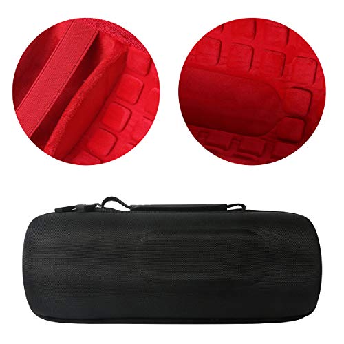 co2CREA Hard Travel Case for JBL Charge 5/4 Speaker, Black+Inside Red | Portable Travel Bag Replacement with Custom Molded Interior and Handle, Shockproof EVA Shell and Soft Lining - color: Outside Black and Inside Red