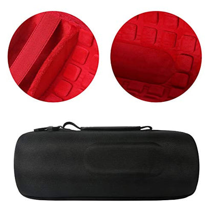 co2CREA Hard Travel Case for JBL Charge 5/4 Speaker, Black+Inside Red | Portable Travel Bag Replacement with Custom Molded Interior and Handle, Shockproof EVA Shell and Soft Lining - color: Outside Black and Inside Red