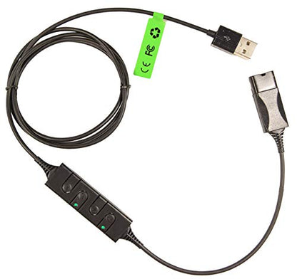 Call Center Headset Quick Disconnect QD Cable to USB Plug Adapter with Mute + Volume Control Compatible with Plantronic Headset QD Connector Plug to Any Computer Laptop VOIP Softphone