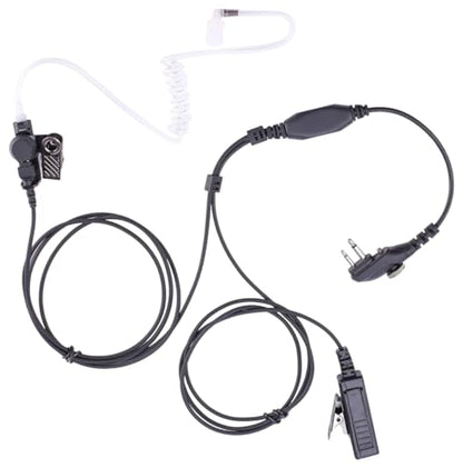 Earpiece Headset Compatible with HYT Hytera PD502 PD562 BD502 TC-508 and TC-580 Walkie Talkie Radio Big PTT Transparent Acoustic Tube