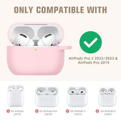 Hamile Compatible with AirPods Pro Case Protective Silicone Airpod Case Shockproof Cover Skin for Apple Airpod Pro 2019 Charging Case, with Keychain Pastel Pink - color: 4-Light Pink