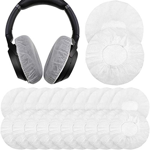 BBTO 200 Pieces Disposable Headphone Ear Cover Non-Woven Sanitary Earpad Covers for Most On Ear Headphones(M, 8 Cm/ 3.1 Inch,White) - color: White, size: M (8 cm)