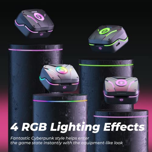 Soundpeats Gaming Headphones CyberGear Wireless Bluetooth 5.3 Earbuds Low-Latency Wireless Headset with RGB Breathing Lights, Dual Mode, 4 Mic, Immersive Sound, 10mm Driver, Total 26H, Comfortable Fit