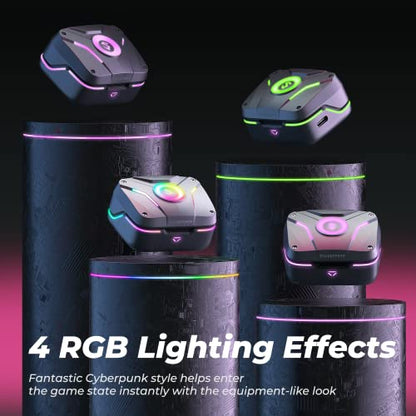Soundpeats Gaming Headphones CyberGear Wireless Bluetooth 5.3 Earbuds Low-Latency Wireless Headset with RGB Breathing Lights, Dual Mode, 4 Mic, Immersive Sound, 10mm Driver, Total 26H, Comfortable Fit