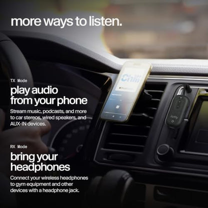 Twelve South AirFly Pro 2, Bluetooth Adapter, Pair 2 AirPods, Black Ice | Pair 2 AirPods or Wireless Headphones – 3.5mm AUX Bluetooth Transmitter and Receiver for Cars, Boats, Treadmills, TVs & More - color: Black Ice, style: AirFly Pro 2