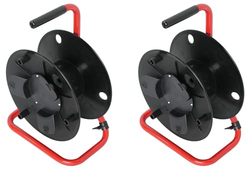 Audio2000'S ADC2716P2 Two-Pack Portable Cable Reels/Cord Reels, Each with a Reel Lock/Stopper, Capacity of Each Reel: 330 feet of 6mm Cable/Cord (Total Two Cable Reels)