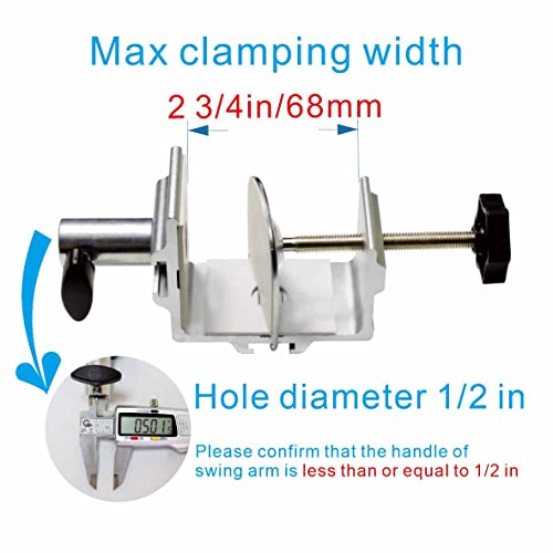 Replacement Heavy Duty C Clamp for 1/2” Base Magnifying Lamp,Desk Lamp,Swing Arm Lamp,Phone I pad Mount,Tablet Mic Holder,Table Mount Clamp for Microphone Stand Mic Boom Arm (G1 SIVLER) - color: G1 Sivler