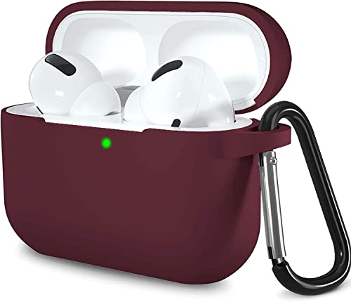 Lerobo for AirPods Pro 2 Case with Keychain, Burgundy | Silicone Protective Cover Compatible with Apple AirPod Pro 2nd/1st Case for Women Men, Scratchproof, Shockproof, Dustproof - color: Burgundy