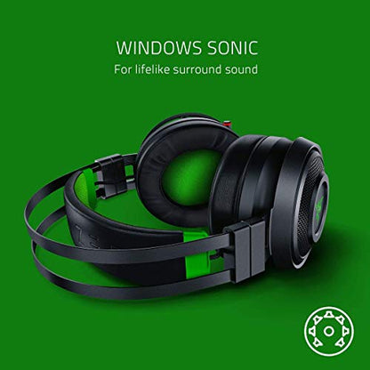 Razer Nari Ultimate Wireless 7.1 Surround Sound Gaming Headset: HyperSense Haptic Feedback - Auto-Adjust Headband - Retractable Mic – for Xbox Series X & S, Xbox One - Black/Green