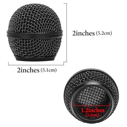 Geekria for Creators Microphone Replacement Grille Compatible with Shure BETA 58A, SV100 Mic Head Cover, Microphone Ball Head Mesh Grill, Capsule Parts (Black / 2 Pack) - color: Black