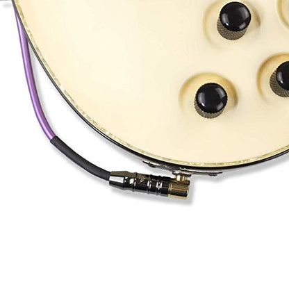 Premium Guitar Coil Cable 30 Feet, Instrument Coiled Curly Cord for Guitar Bass, 1/4 inch Right Angle to Straight, Purple - size: 30' (Purple)