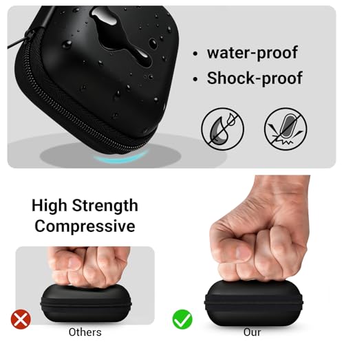 Aocii Hearing Aid Case for Portable Charging Case, Comes with Hearing Aid Cleaning Tool, Compatible with Both New Generation Earplug Hearing Aids and Older Hearing Aids - color: black