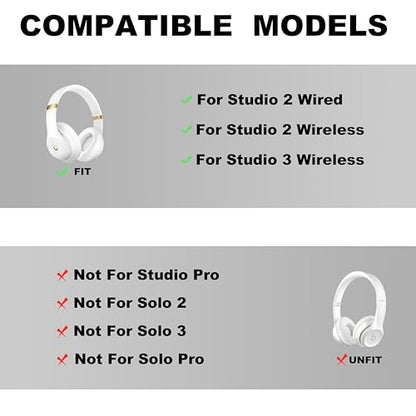 Studio 3 Headband Replacement - Durable & Comfortable Cushion, Compatible with Studio 3 Wireless(A1914) & Studio 2 Wired/Wireless (B0500/B0501) Headphones (Studio 3-White) - color: Studio 3-White