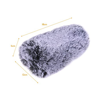 Andoer Outdoor Microphone Windscreen Fur Noise Reduction Mic Wind Muff Replacement for RODE VideoMic Pro/RODE VideoMic Pro-R/BOYA BY-BM3030/ BOYA BY-BM3031/ BOYA BY-BM3032