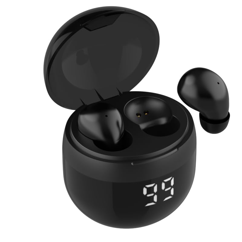 Invisible Mini Earbuds Wireless Bluetooth, Ultra-Comfort & Lightweight Wireless Mini Sleep Headphones, Unique Tumbler Portable Charging Case, Soft In-Ear Ear Plugs for Sleeping Small Ears Gym (Black) - color: Black