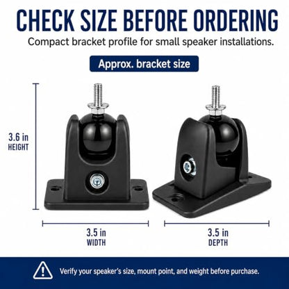 Jumbl Speaker Wall Mount Brackets, 1/4-20 Thread, 2 Pack, Black - color: Black