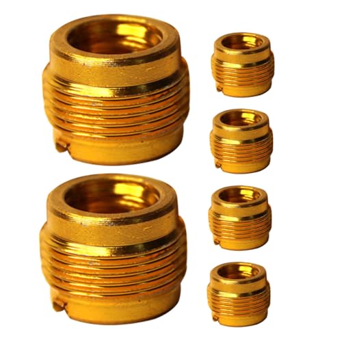6pcs Aluminum Microphone Screw Converter Set 3/8 to 5/8 Thread Adapter with Anti-Vibration Design Compatible with Mic Stands and Recording Equipment