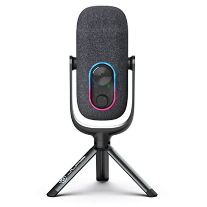 JLab Epic Talk USB Streaming Microphone with Cardioid, Omni, Stereo, bi-Directional Modes, Volume/gain Control, Quick Mute, 3.5mm AUX, White - color: Black