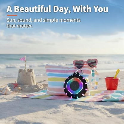 HEYSONG Bluetooth Shower Speaker + Waterproof Beach Bag – Rugged & Ready for Any Adventure - color: Black Speaker+Beach bag