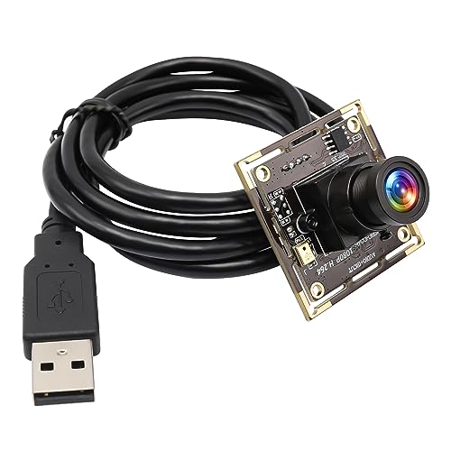 ELP H.264 1080P USB Camera Module with Microphone 2.8mm Wide Angle Webcam | FHD PC Camera for Computer & Laptop, UVC USB2.0 Lightburn Camera for Laser, Home Security, Embedded Machine Vision, Robotics - size: 2.8mm lens