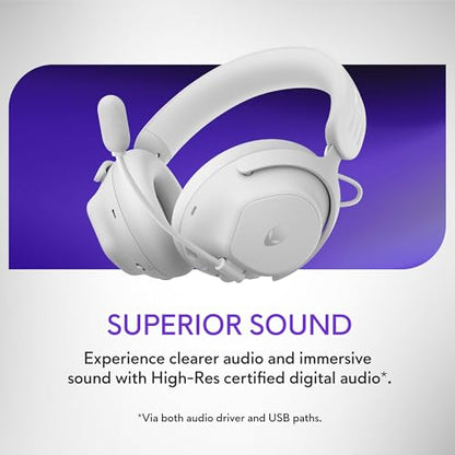Alienware Pro Wireless Gaming Headset, ANC | 2.4GHz Connection, 50mm Drivers, Hi-Res Audio, Lunar Light, Gaming Ready - color: Lunar Light