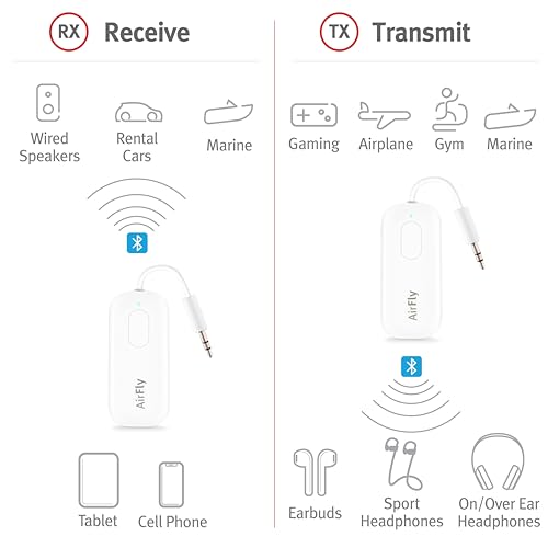 Twelve South AirFly Pro Bluetooth Wireless Audio Transmitter Receiver & Twelve South Butterfly 2-in-1 USB-C MagSafe Charger - style: Bundle AirFly Pro + ButterFly