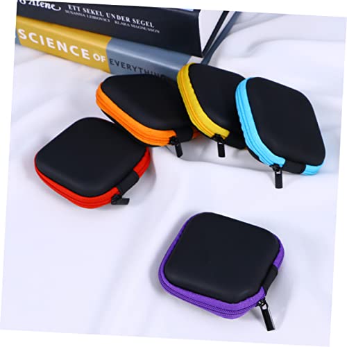 Lurrose Portable Mini EVA Headphone Case Hard Water Resistant Earphone Pouch with Soft Lining and Mesh Pocket for Travel Carrying Small Accessories Yellow