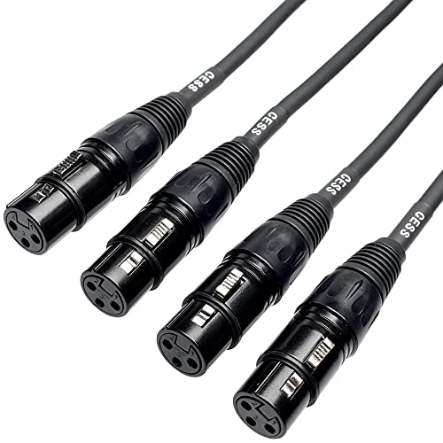CNCESS XLR Female to Female 3-Pin Microphone Cable, 2 Pack