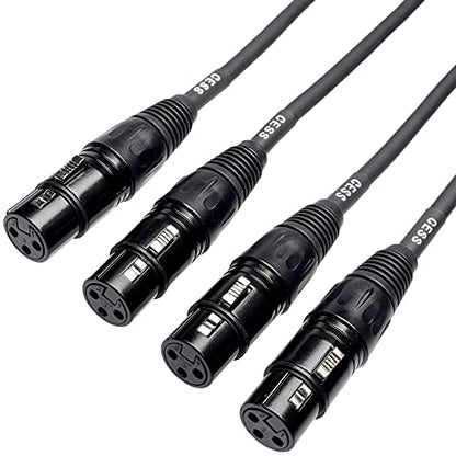 CNCESS XLR Female to Female 3-Pin Microphone Cable, 2 Pack