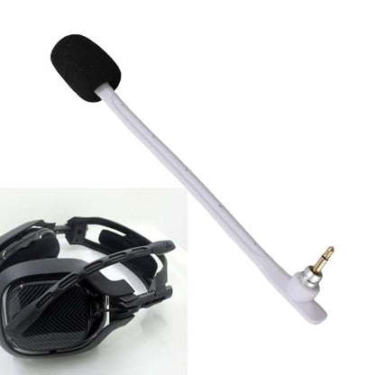 Yunseity 2pcs Replacement Microphones for Astro TR Headset Detachable Boom Mic with Noise Cancelling Clear Sound Gold Plated 3.5mm Plug (White) - color: White