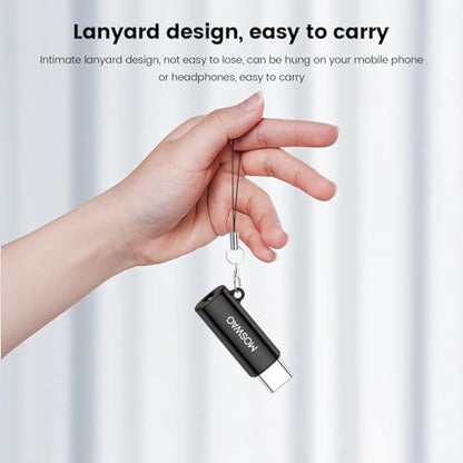 MOSWAG USB C to 3.5mm Headphone Adapter, Typc C to 3.5mm Aux Headphone Adapter, USB C to Aux Audio Zinc Alloy Adapter for Samsung GalaxyS23 S22 S21 Ultra, Pixel 7/6 iPad Pro/Air/Mini | Hi-Fi Audio Converter and Microphone in Zinc Alloy High Resolution Com