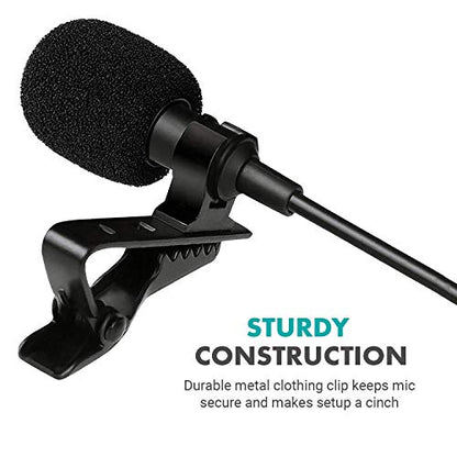 Movo uLav-L Digital Lavalier Omnidirectional Clip on Microphone with USB-C Connector Compatible with iPhone 15/16/17 and Up, iPad-Pro (20-Foot Cord) - style: Single Lav with 20-foot Cord