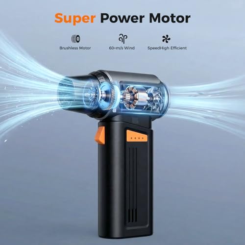150000RPM 2 in 1 Air Duster & Vacuum, Cordless Electric Compressed Air Duster with 4 Speed & One-Click MAX, Rechargeable Air Blower for PC Car Keyboard Cleaning