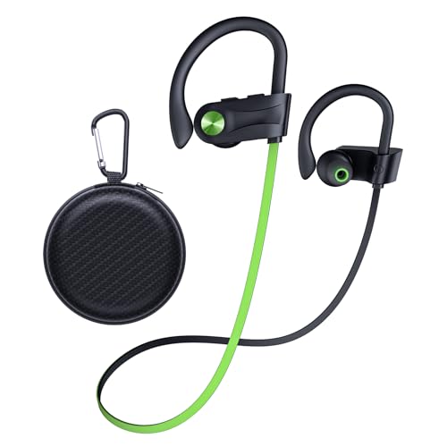 JOYWISE Bluetooth Headphones, Wireless Earbuds IPX7 Waterproof for Gym | Bluetooth 5.3 Headphones with 16Hrs Playtime Stereo Bass Headsets with Mic Running Headsets with Earhooks for Sports Running - color: Green