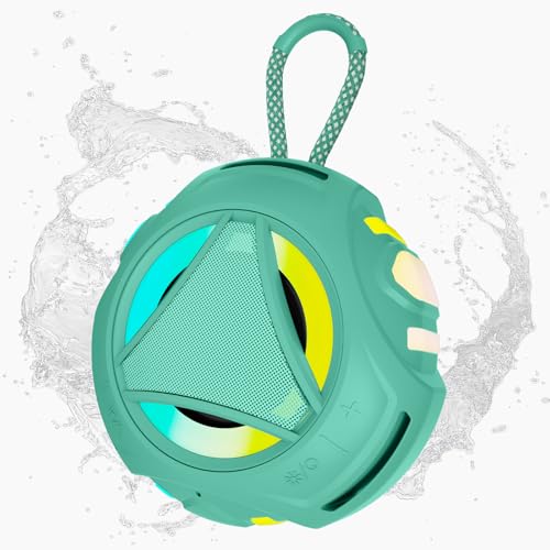 Bluetooth Shower Speake Waterproof，Portable Outdoor Bluetooth Speake with RGB Lights，IPX67 Floating，Built-in Mic，24Hrs Playtime，True Wireless Stereo，Gifts for Teens Boy Girls Women Men - Green - color: Green
