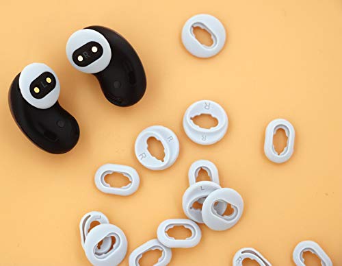 Galaxy Buds Live Adapter Tips Eartips Earbuds, 8 Pairs Replacement S/L 2 Size Silicone Rubber Ear Tips Buds Wing Tips Fit in Case Compatible with Samsung Galaxy Buds Live - White
