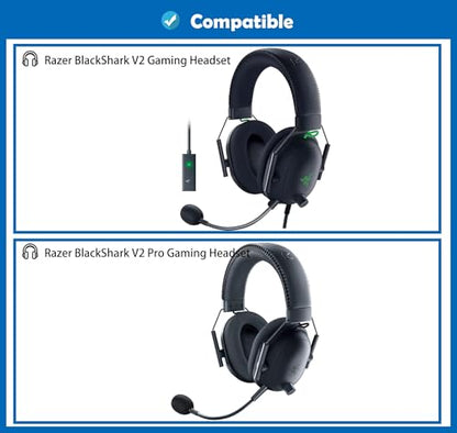 Cooling Replacement Ear Pads Cushion and Breathable Headband Compatible with Razer BlackShark V2/BlackShark V2 Pro Gaming Headsets Earpads Cover with Cool Gel and Memory Foam