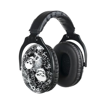 Kids Ear Protection Safety Ear Muffs, NRR 25dB Noise Reduction Children Earmuffs, Hearing Protectors for Sleeping, Studying, Airplane, Concerts, Fireworks-Skull with Black Band - color: Black Band Skull