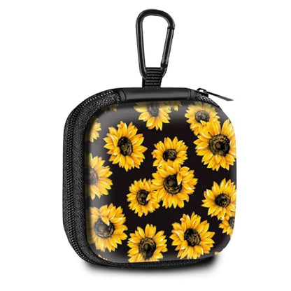 Square Data Cable Earbud Charger Coin Storage Bag Shockproof and Drop-Proof EVA Material Compatible with AirPod(Chrysanthemum) - color: chrysanthemum