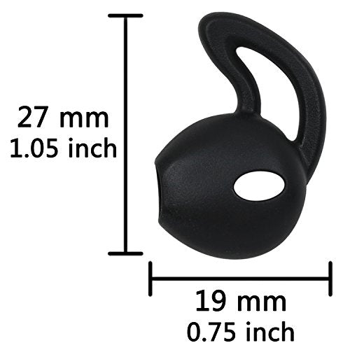 Earpods Ear Gel, Ear Tips for iPhone, Ear Buds Tips Bumper, ALXCD 4 Pair Black Anti-Slip Soft Silicone Replacement Earbud Tips for Earphone of iPhone SE 6s iPhone 6s Plus 5s [Sport] (Black 4 Pair)