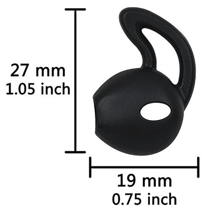 Earpods Ear Gel, Ear Tips for iPhone, Ear Buds Tips Bumper, ALXCD 4 Pair Black Anti-Slip Soft Silicone Replacement Earbud Tips for Earphone of iPhone SE 6s iPhone 6s Plus 5s [Sport] (Black 4 Pair)